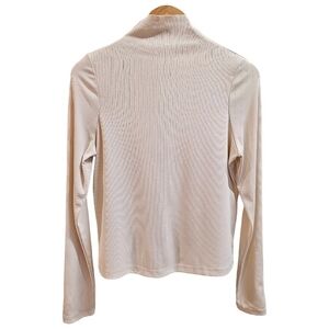 Who What Wear Collection Cream Mock Turtleneck Sweater Size XL Ribbed Stretchy
